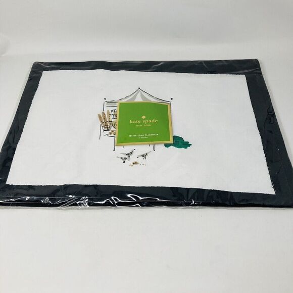 KATE SPADE‎ new york Placemats - To Market 13x19” Lot of 4 NWT - Picture 1 of 7